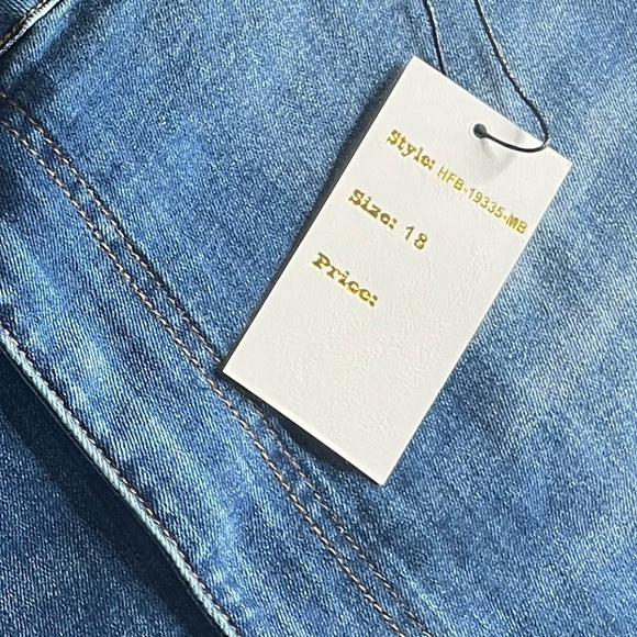 Home Folk Distressed Women's Mid Wash Blue Flare Jeans - Picture 14 of 16